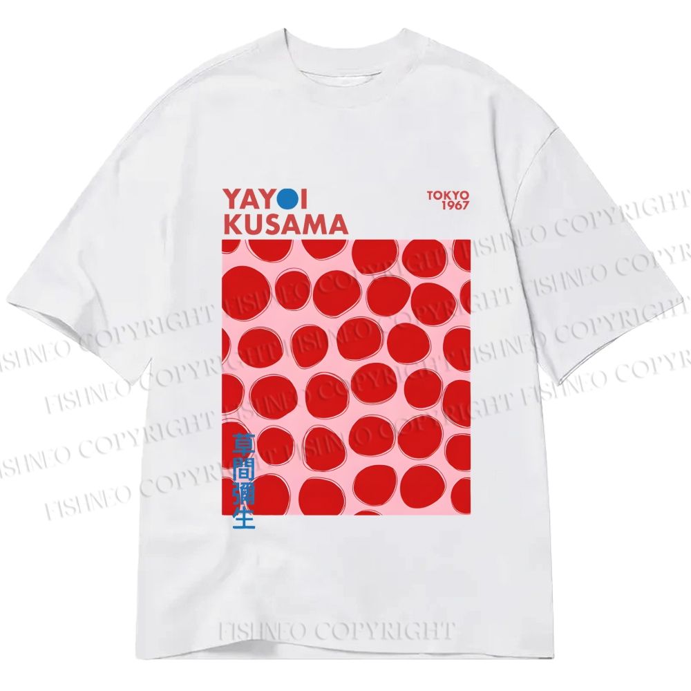 Unisex Classic Cotton Yayoi Kusama Red Dots Printed T-shirt