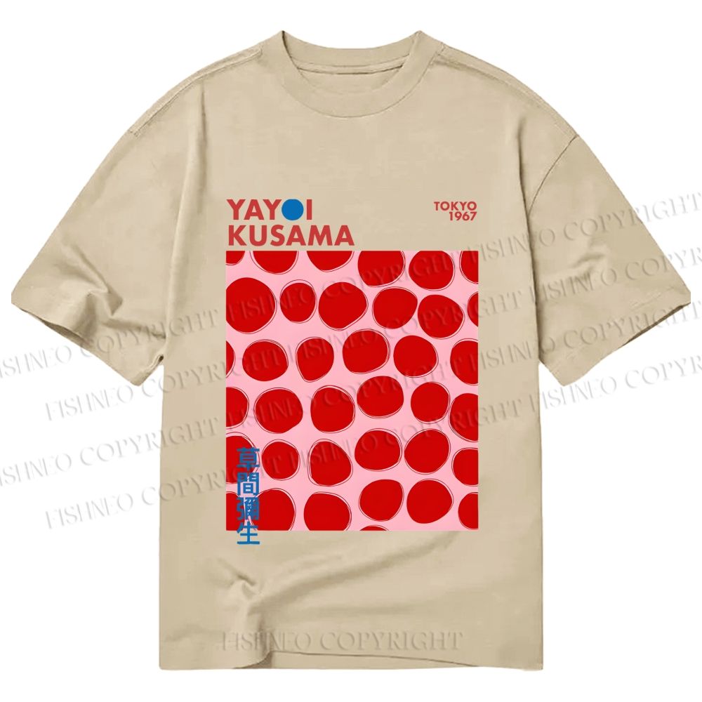 Unisex Classic Cotton Yayoi Kusama Red Dots Printed T-shirt