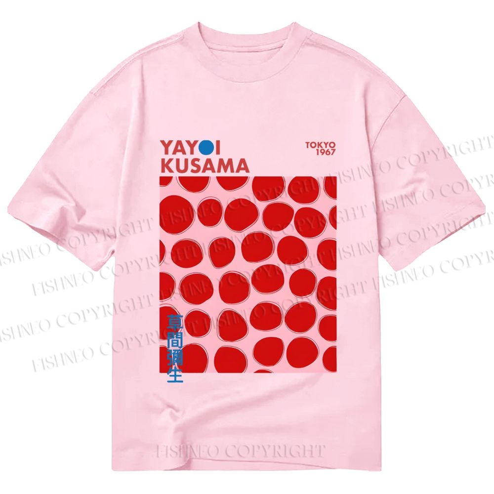 Unisex Classic Cotton Yayoi Kusama Red Dots Printed T-shirt