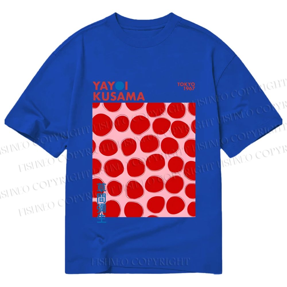 Unisex Classic Cotton Yayoi Kusama Red Dots Printed T-shirt