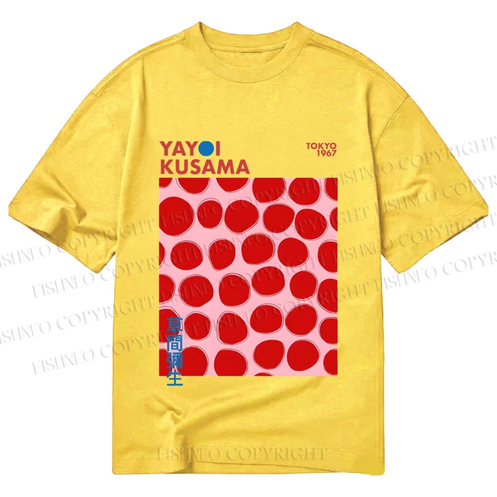 Unisex Classic Cotton Yayoi Kusama Red Dots Printed T-shirt