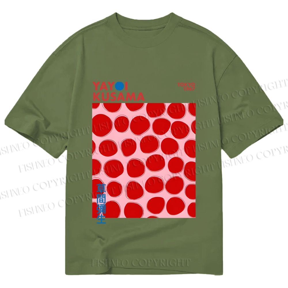 Unisex Classic Cotton Yayoi Kusama Red Dots Printed T-shirt