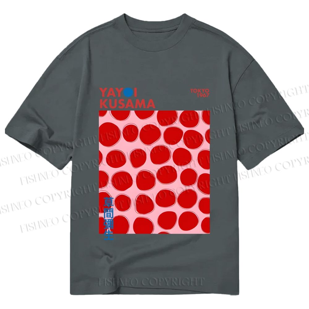 Unisex Classic Cotton Yayoi Kusama Red Dots Printed T-shirt
