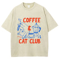 Coffee Cat Club Vintage Washed T-shirt