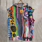 Unisex Polka Dot Universe Printed Sleeveless Hoodie