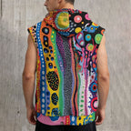 Unisex Polka Dot Universe Printed Sleeveless Hoodie