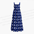 Giant Spooky Eyes in Blue Maxi Dresses