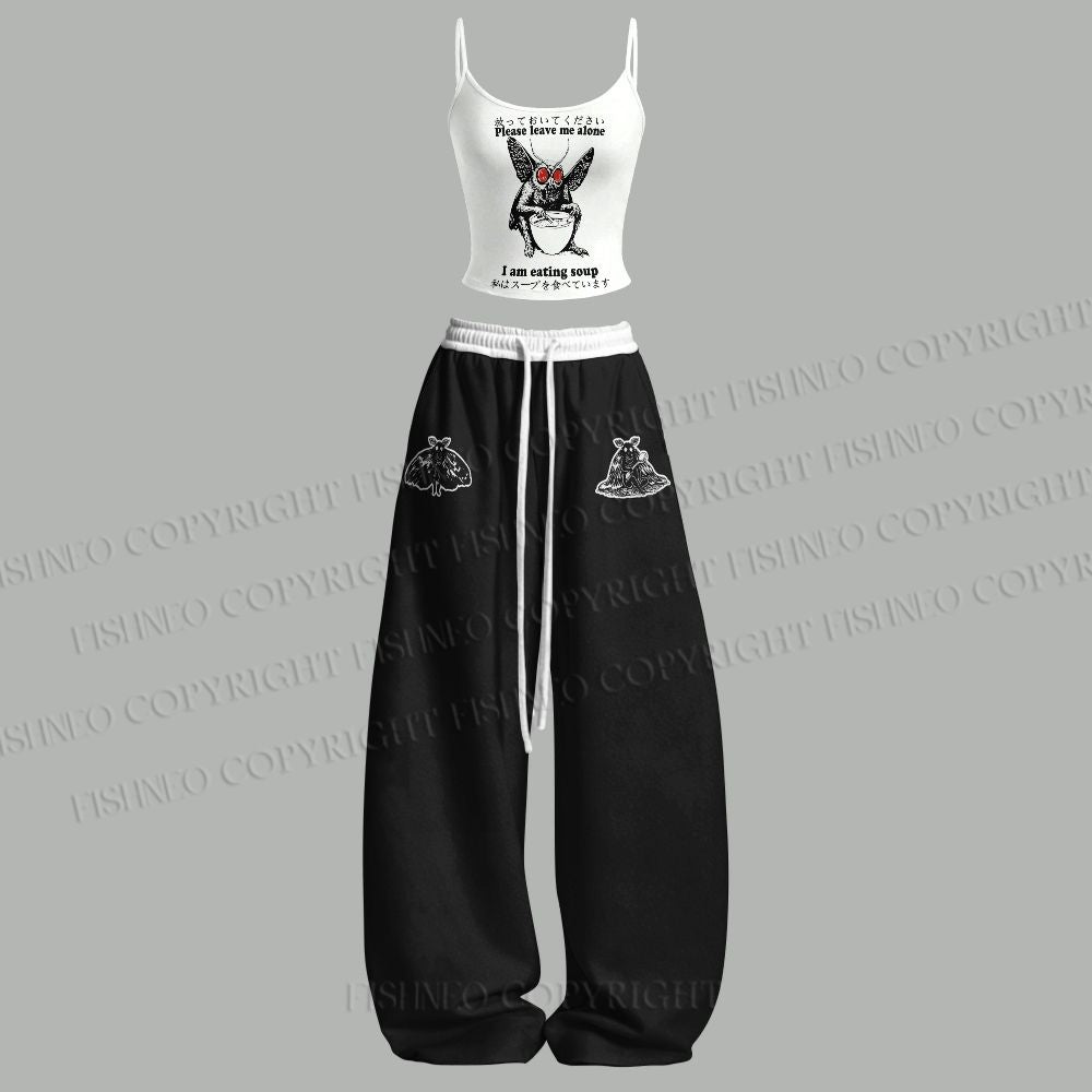 Mothman Eating Soup Top & Elasticated Trousers Two-Piece Set