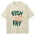 Unisex Fish Fry Printed Washed Tee