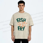 Unisex Fish Fry Printed Washed Tee