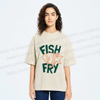 Unisex Fish Fry Printed Washed Tee