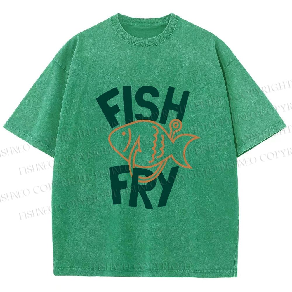Unisex Fish Fry Printed Washed Tee