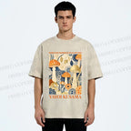Unisex Yayoi Kusama Mushroom Printed Washed Tee