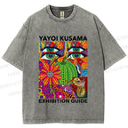 Unisex Yayoi Kusama Exhibition Guide Printed Washed Tee