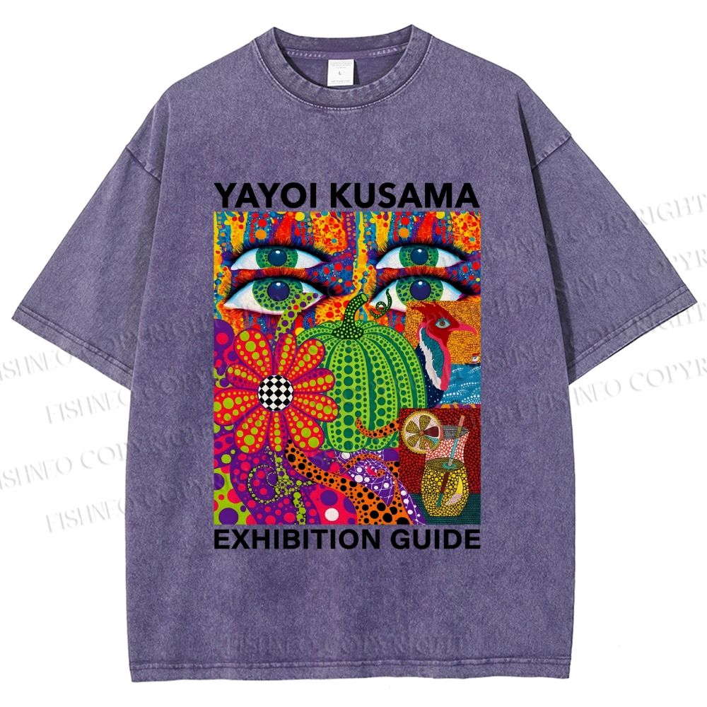 Unisex Yayoi Kusama Exhibition Guide Printed Washed Tee