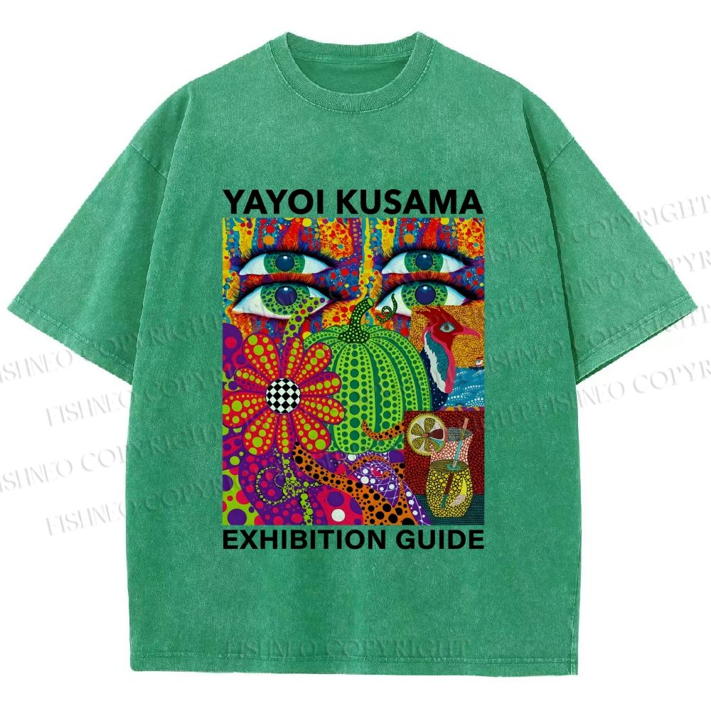 Unisex Yayoi Kusama Exhibition Guide Printed Washed Tee