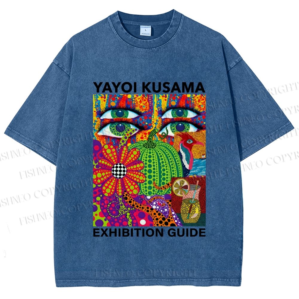 Unisex Yayoi Kusama Exhibition Guide Printed Washed Tee