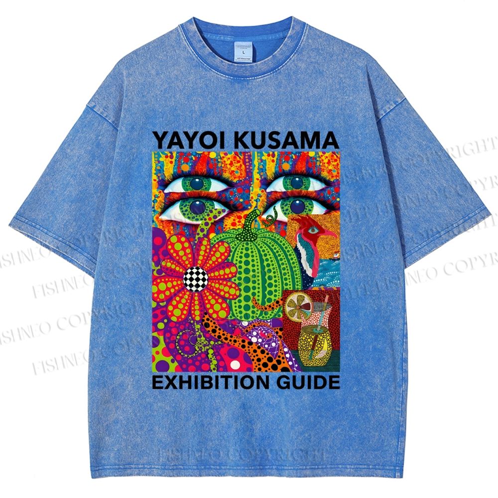 Unisex Yayoi Kusama Exhibition Guide Printed Washed Tee
