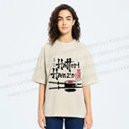 Unisex Hattori Hanzo Sushi Graffiti Printed Washed Tee
