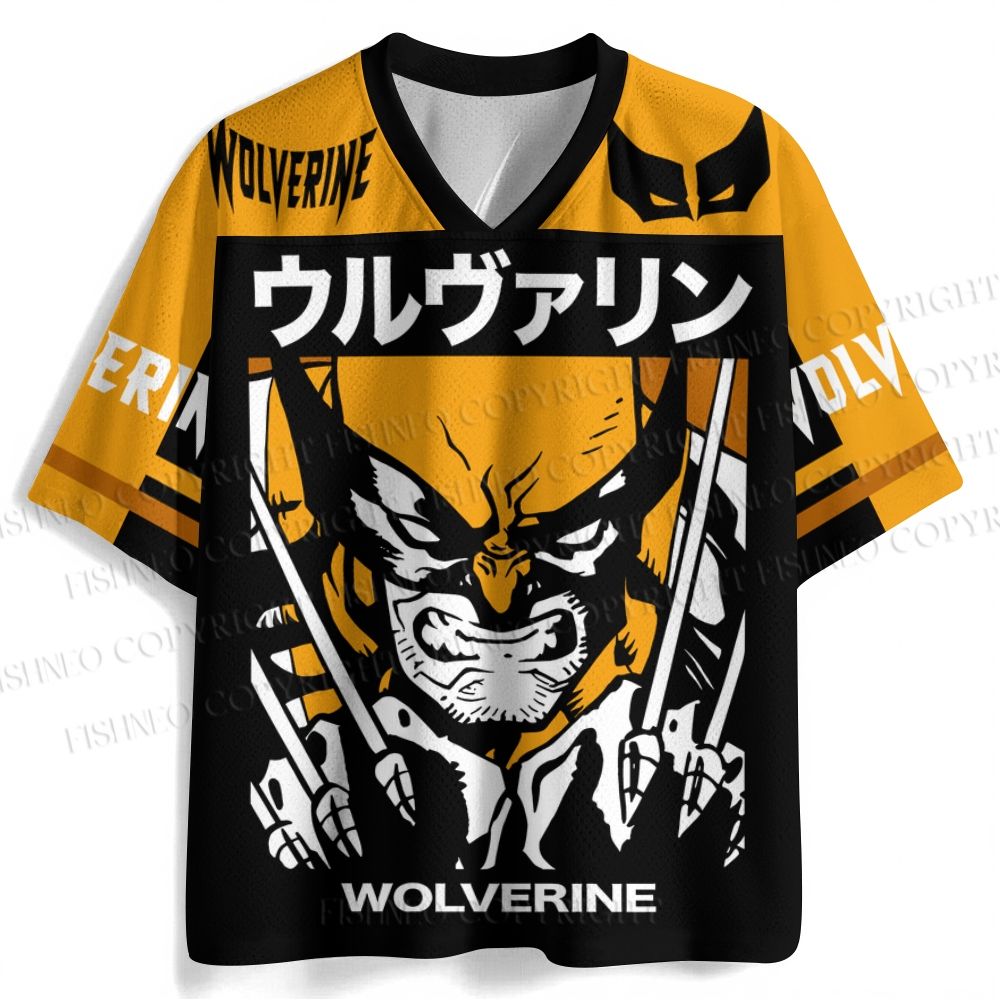 X-men Wolverine Japanese Letter Jersey Shirts