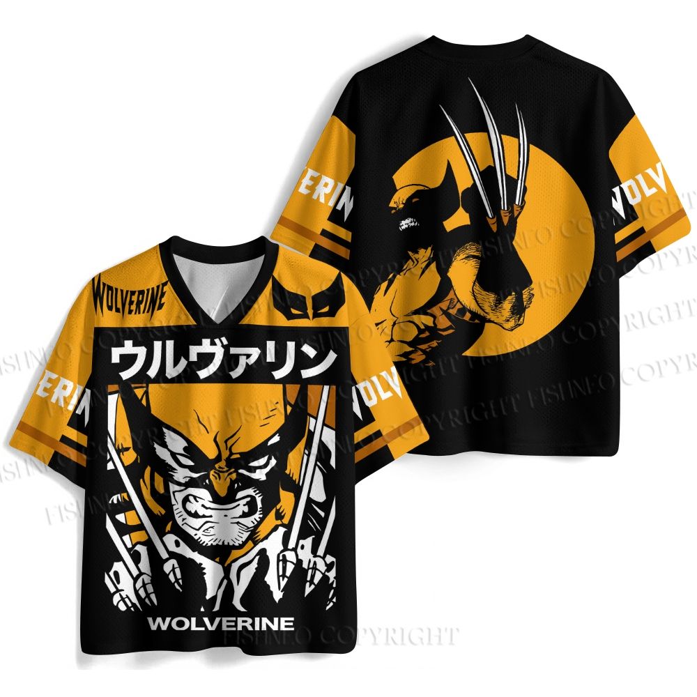 X-men Wolverine Japanese Letter Jersey Shirts