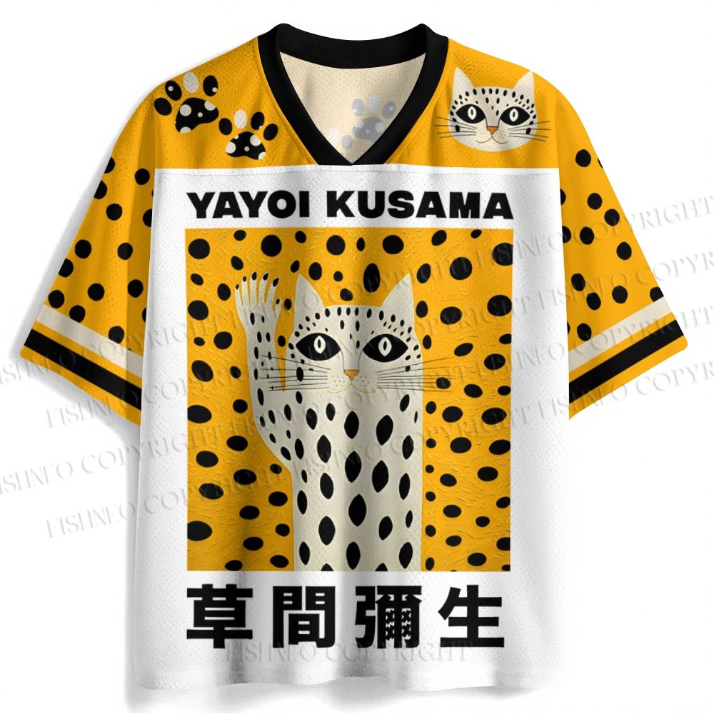 Yayoi Kusama Cat Say Hi Jersey Shirts