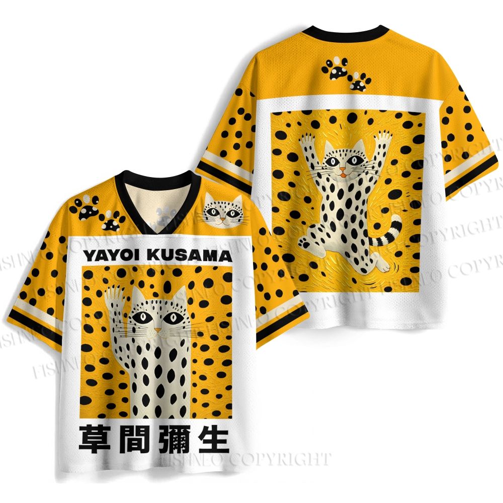 Yayoi Kusama Cat Say Hi Jersey Shirts