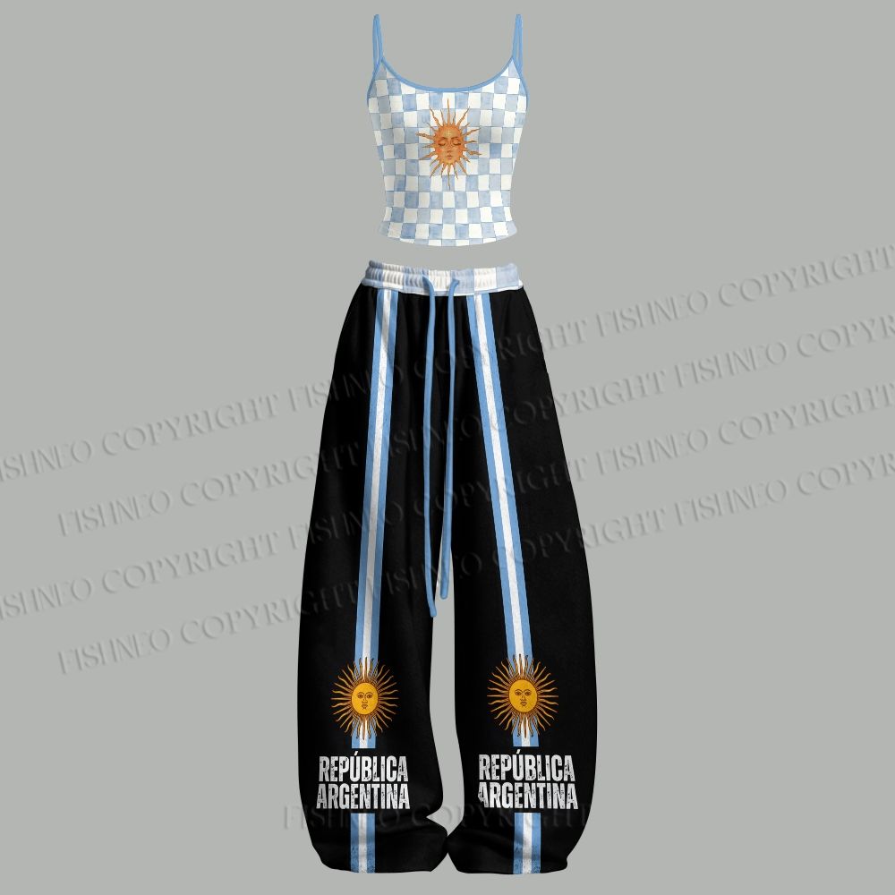 Argentina Football Top & Elasticated Trousers Two-Piece Set