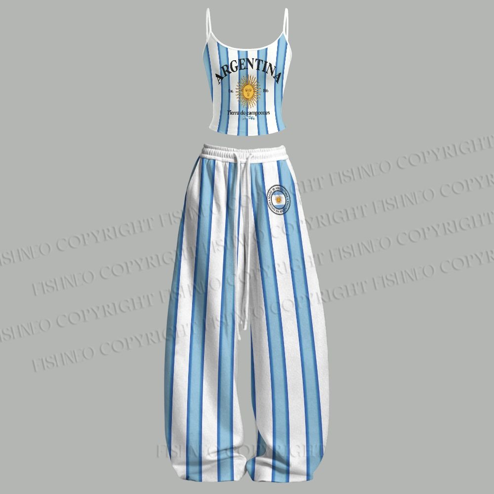Argentina Football Top & Elasticated Trousers Two-Piece Set