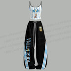 Argentina Football Top & Elasticated Trousers Two-Piece Set