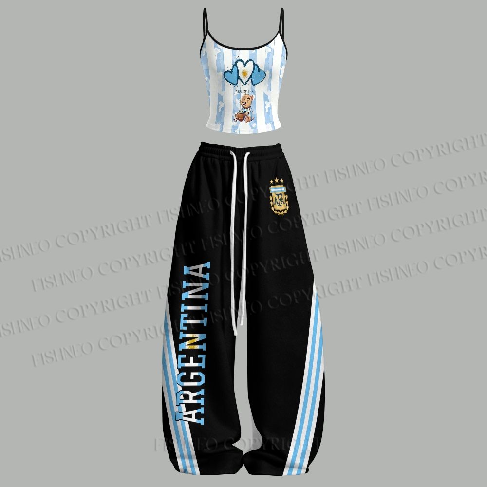 Argentina Football Top & Elasticated Trousers Two-Piece Set