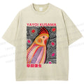 Unisex Yayoi Kusama Parrot Printed Washed Tee