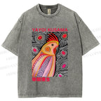 Unisex Yayoi Kusama Parrot Printed Washed Tee