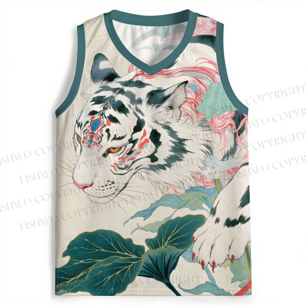 Tiger Walking on Lotus Leaf Jersey Tank