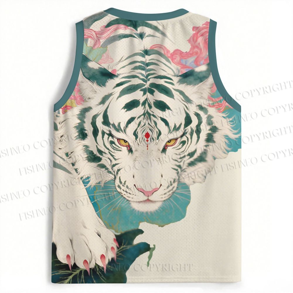 Tiger Walking on Lotus Leaf Jersey Tank