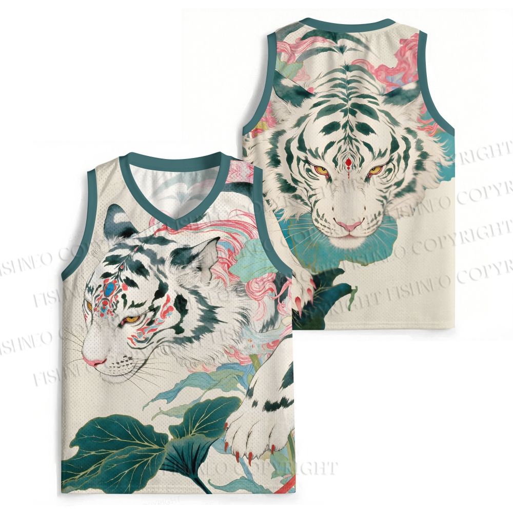 Tiger Walking on Lotus Leaf Jersey Tank