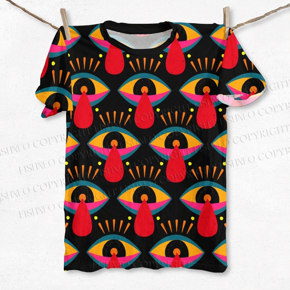 Unisex Spooky Mushroom Eyes Printed Classic T-shirt