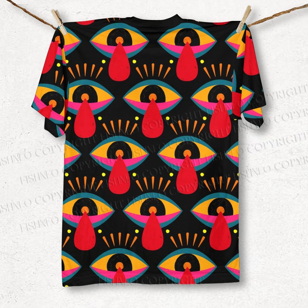 Unisex Spooky Mushroom Eyes Printed Classic T-shirt