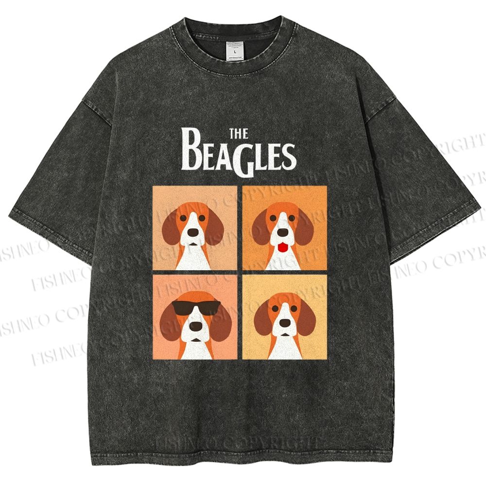 Unisex The Beagles Printed Washed Tee