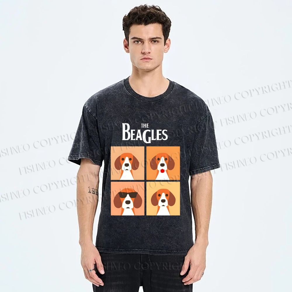 Unisex The Beagles Printed Washed Tee