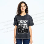 Unisex Toykyo Japan Printed Washed Tee