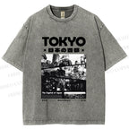 Unisex Toykyo Japan Printed Washed Tee