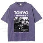 Unisex Toykyo Japan Printed Washed Tee