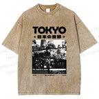 Unisex Toykyo Japan Printed Washed Tee