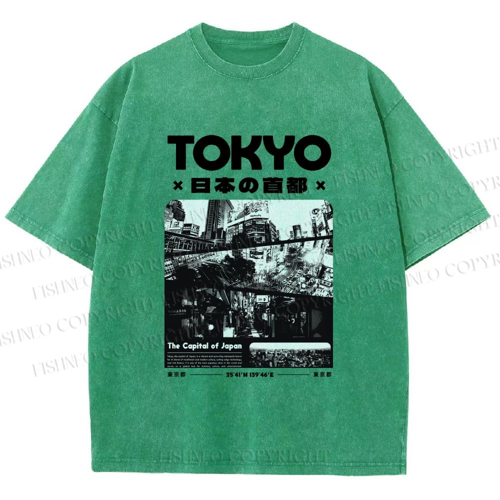 Unisex Toykyo Japan Printed Washed Tee