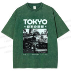 Unisex Toykyo Japan Printed Washed Tee