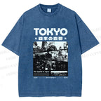 Unisex Toykyo Japan Printed Washed Tee