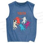 Unisex Youthful days Printed Washed Tank Top