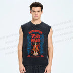 Unisex Good Luck Printed Washed Tank Top