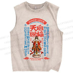 Unisex Good Luck Printed Washed Tank Top